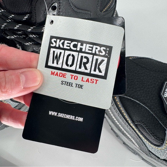 Skechers Men's 7.5 Work Relaxed Fit Holdredge Rebem Steel Toe Boots Style 77108 - Picture 9 of 12